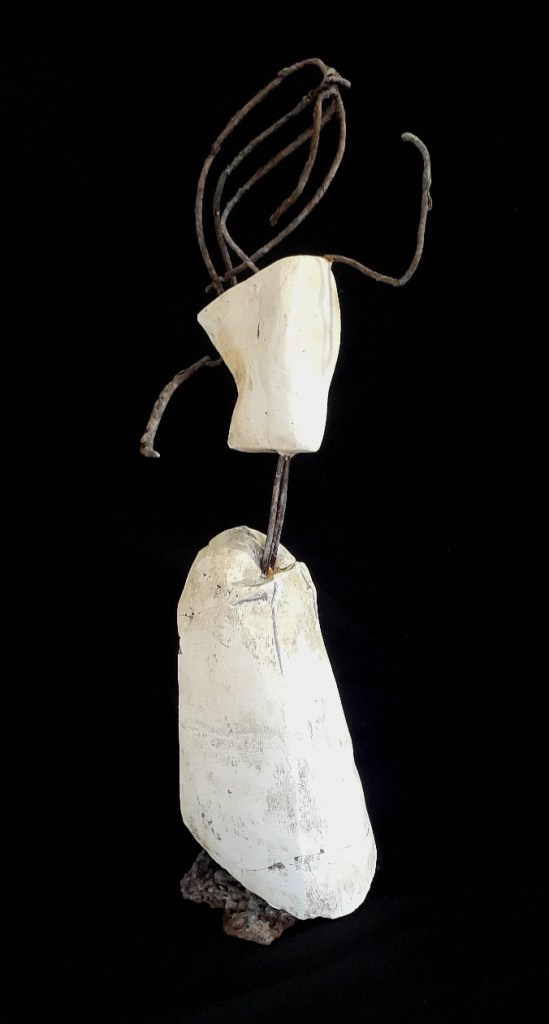 "AGUA DEL RIO" Plaster of Paris, wire & solder mix.  21" x 5" x 4" 14 lbs. $350 